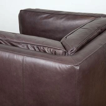 Кресло Bench 1 Seater натуральная кожа Riders Gunmetal - ракурс 6