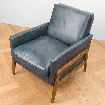 Кресло Cupertino Chair RM натуральная кожа Dark Blue Master - ракурс 6