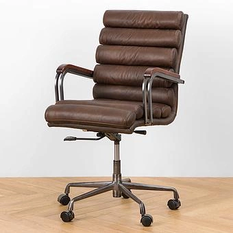 Кресло Ufficio Torino Armchair, Red Brown Wood D натуральная кожа Mars - ракурс 2