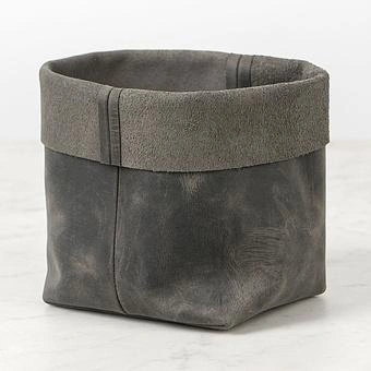 Корзина для хранения Leather Storage Basket Small натуральная кожа Smoky