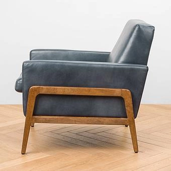 Кресло Cupertino Chair RM натуральная кожа Dark Blue Master - ракурс 3