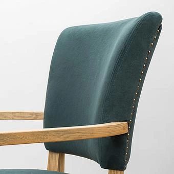 Стул Mami Dining Chair With Arms, Oak Brown полиэстер Maldives Blue - ракурс 7