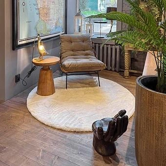 Кресло Capri Armchair, Black Matt Metal RM натуральная кожа Sand Nubuck - ракурс 13