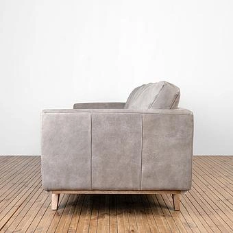 Трёхместный диван Patrick 3 Seater, Oak Sandwashed натуральная кожа Pale Grey - ракурс 3