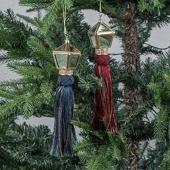 Новогодняя подвеска Mirror Pendant With Tassel Red 25 cm - ракурс 7
