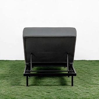 Садовый шезлонг-лежак Chic Lounger, Black акриловая ткань Lead Chine - ракурс 5