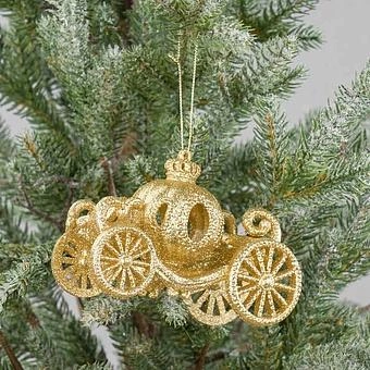 Ёлочная игрушка Pumpkin Carriage Gold 12 cm - ракурс 6