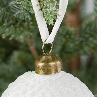Ёлочная игрушка White Snow Ball 8 cm - ракурс 2