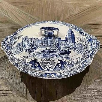 Винтажная супница Vintage Soup Bowl With Lid Old London