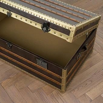 Журнальный стол-сундук Cargo Coffee Table RM натуральная кожа Antique Master - ракурс 7