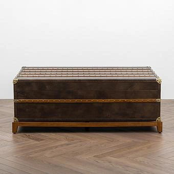 Журнальный стол-сундук Piligrim Coffee Table, Light Wood RM натуральная кожа Antique Master - ракурс 5