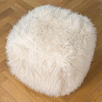 Пуфик Alaska Square Pouf Small искусственный мех Mongolia Cream - ракурс 3