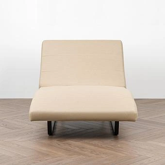 Садовый шезлонг-лежак Wave Lounger, Black акриловая ткань Heather Beige - ракурс 2