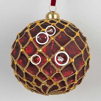 Ёлочная игрушка Grid Ball Burgundy 10 cm discount2 - ракурс 2