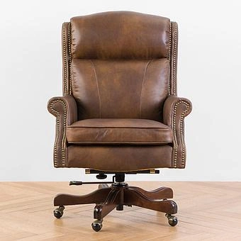 Кресло Doctor Armchair, Red Brown Wood D натуральная кожа Mocha - ракурс 3
