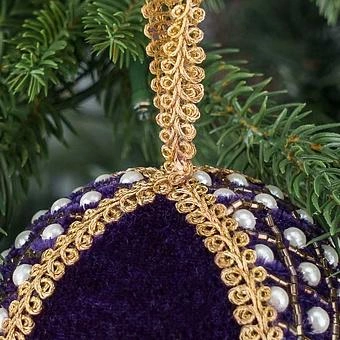 Ёлочная игрушка Pearls Ball Purple 10 cm - ракурс 4