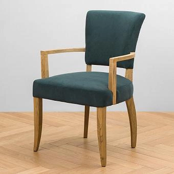 Стул Mami Dining Chair With Arms, Oak Brown полиэстер Maldives Blue