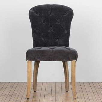 Стул Chester Dining Chair, Weathered Wood хлопок Vintage Moleskin Graphite - ракурс 2
