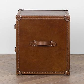 Тумба-сундук Harrison Trunk A натуральная кожа Vector Dark Brown - ракурс 3