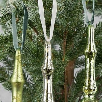 Набор из 3-х ёлочных игрушек Set Of 3 Bells Silver, Copper And Green 20 cm - ракурс 2