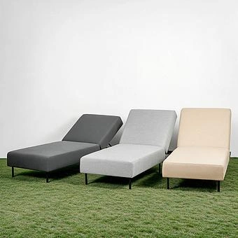 Садовый шезлонг-лежак Chic Lounger, Black акриловая ткань Lead Chine - ракурс 8