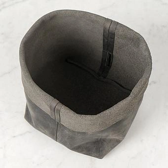 Корзина для хранения Leather Storage Basket Small натуральная кожа Smoky - ракурс 2