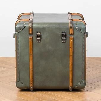 Тумба-сундук Forward Side Table RM натуральная кожа Lawn Green Franco - ракурс 4