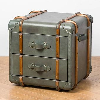 Тумба-сундук Forward Side Table RM натуральная кожа Lawn Green Franco