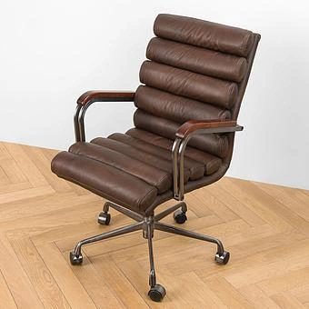 Кресло Ufficio Torino Armchair, Red Brown Wood D натуральная кожа Mars - ракурс 7