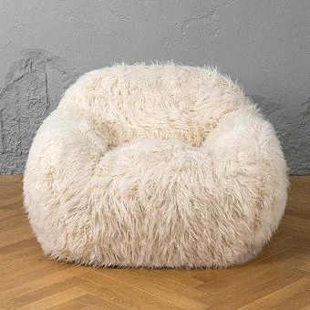 Кресло Snuggy Chair искусственный мех Mongolia Cream - ракурс 2
