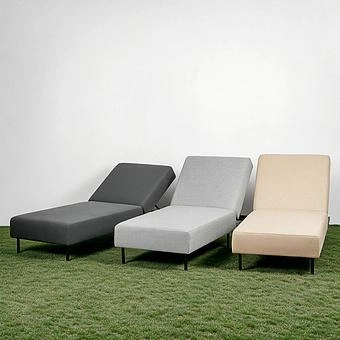 Садовый шезлонг-лежак Chic Lounger, Black акриловая ткань Lead Chine - ракурс 8