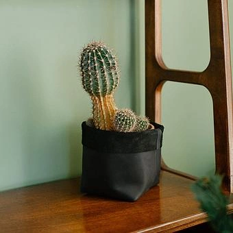 Корзина для хранения Leather Storage Basket Small натуральная кожа Noire - ракурс 4