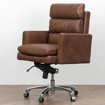 Кресло Hemingway Office Chair RM натуральная кожа Brown Franco - ракурс 2
