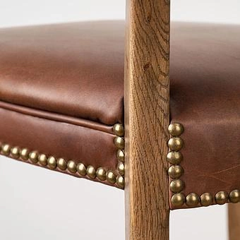 Барный стул Angeles Barstool High, Weathered Oak натуральная кожа Vintage Cigar - ракурс 11