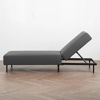 Садовый шезлонг-лежак Chic Lounger, Black акриловая ткань Anthracite Carbon - ракурс 3