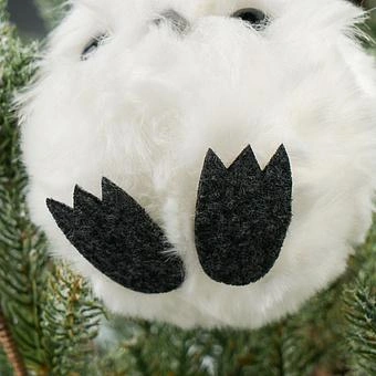 Ёлочная игрушка Round Owl With Open Eyes 10 cm - ракурс 4