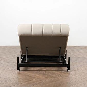 Садовый шезлонг-лежак Luna Lounger, Black акриловая ткань Light Stone - ракурс 5