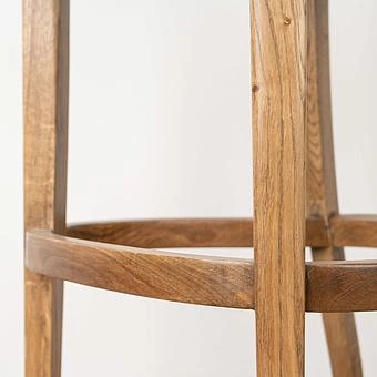 Барный стул Angeles Barstool High, Weathered Oak натуральная кожа Vintage Cigar - ракурс 12