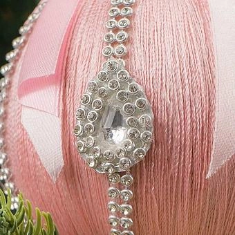 Ёлочная игрушка Silver Pattern And Bow Ball Light Pink 10 cm - ракурс 3