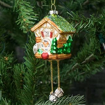 Ёлочная игрушка Glass Hanger Cuckoo Clock 8 cm