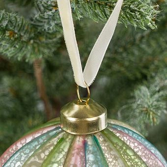 Ёлочная игрушка Strip Aged Ball In Pastel Colors 10 cm - ракурс 2