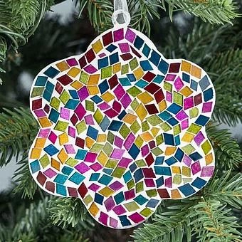 Ёлочная игрушка Multi-Colored Flower Pendant 11 cm - ракурс 3