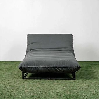 Садовый шезлонг-лежак Coral Lounger, Black акриловая ткань Heather Beige - ракурс 2
