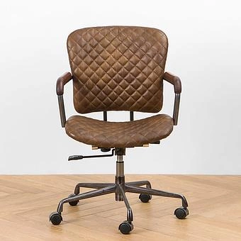 Кресло Ufficio Milano Armchair, Red Brown Wood D натуральная кожа Mocha - ракурс 3