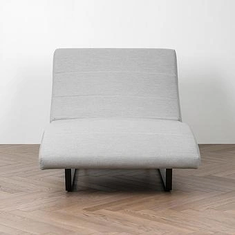 Садовый шезлонг-лежак Wave Lounger, Black акриловая ткань Lead Chine - ракурс 2
