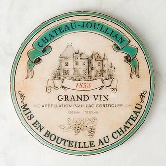 Набор из 4-х подставок под стаканы Set Of 4 Stone Coasters Wine Labels