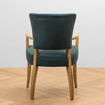 Стул Mami Dining Chair With Arms, Oak Brown полиэстер Maldives Blue - ракурс 5