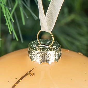 Ёлочная игрушка Large Snowflake Ball Beige 10 cm - ракурс 3