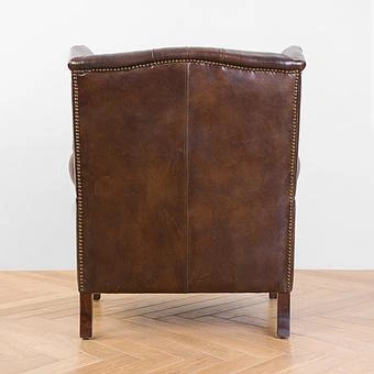 Кресло Parlament Armchair, Red Brown Wood D натуральная кожа Vintage Brown - ракурс 5