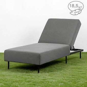 Садовый шезлонг-лежак Chic Lounger, Black акриловая ткань Lead Chine